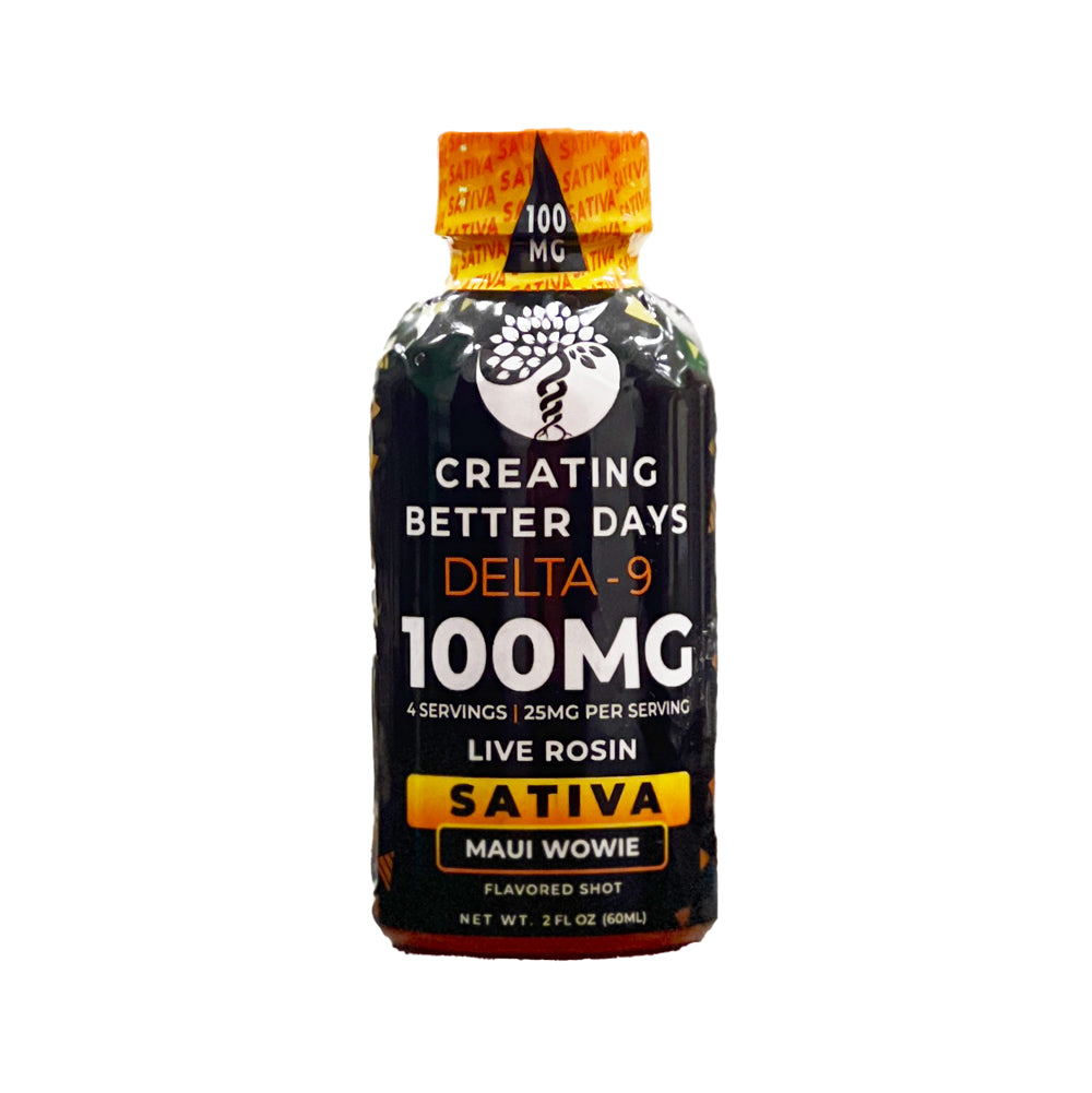 Creating Better Days - Delta-9 100mg Live Rosin Sativa Flavored Shot - Maui Wowie