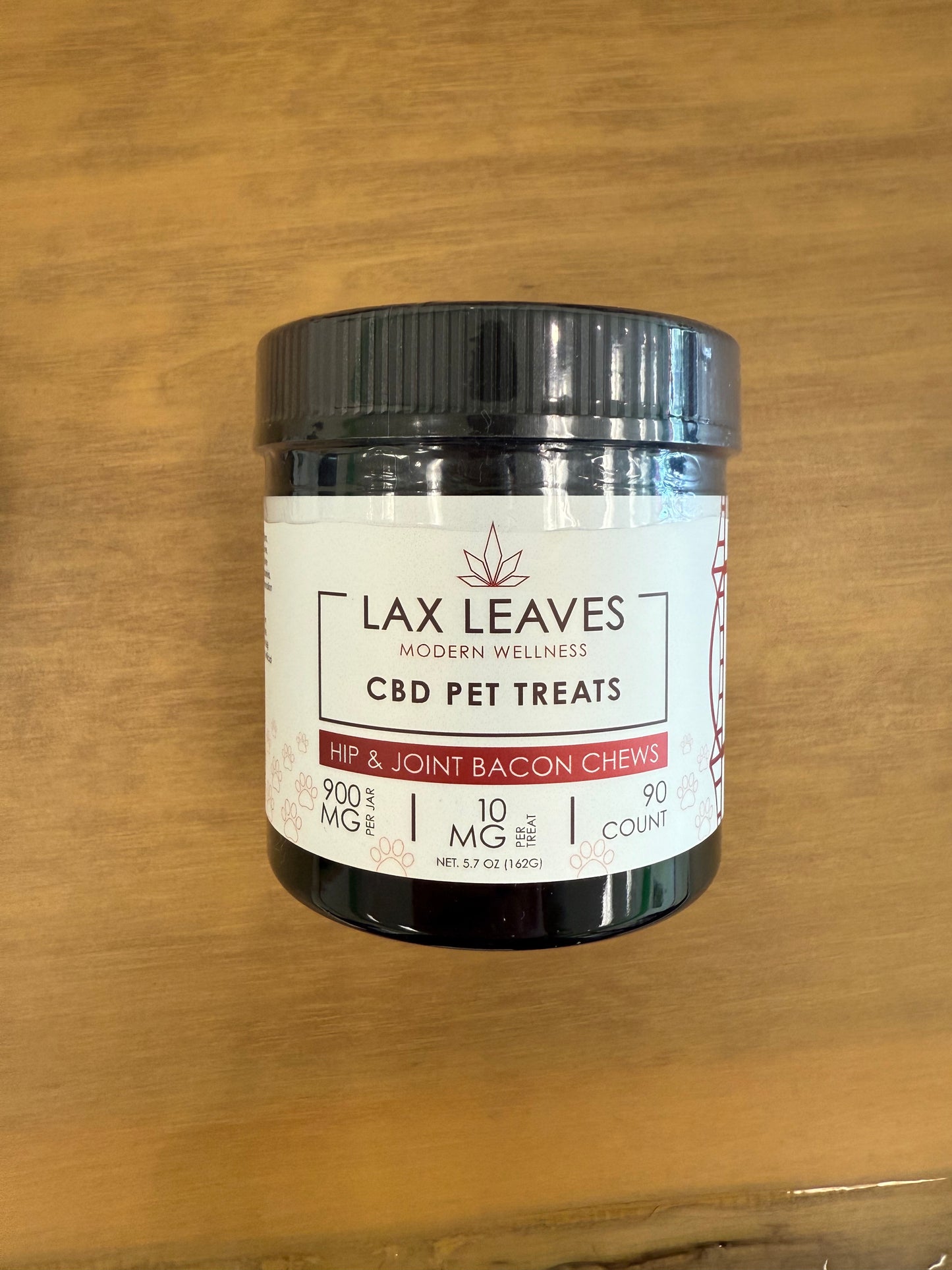 Lax Leaves Bacon Flavored Hip and Joint 900 mg CBD Dog Treats
