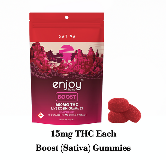 Live Rosin Boost Delta 9 THC 600mg Gummies - 15mg each | 40 gummies