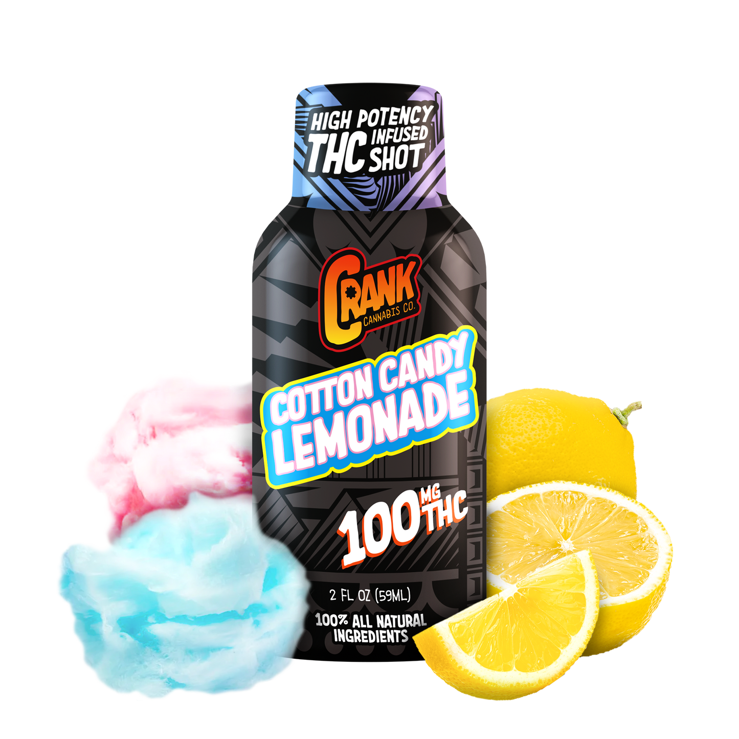 Crank Cannabis – THC Shot – 2oz. Bottle – 100mg D9 THC