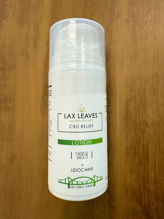 Lax Leaves - Relief Cream CBD Lotion 1500 mg with Lidocaine